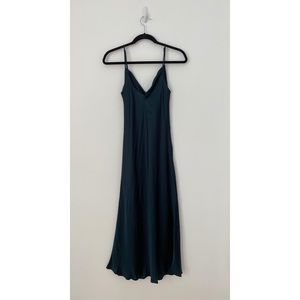 Zara | green satin slip dress